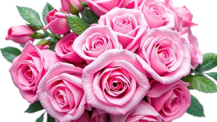 Obraz premium Delicate Pink Rose Bouquet Watercolor Illustration for Mother's Day