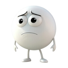 Obraz premium A sad, cartoonish character with big expressive eyes and a round shape., isolated on a transparent background.