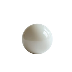 A sleek, minimalist white sphere with a smooth surface and reflective properties., isolated on a transparent background.