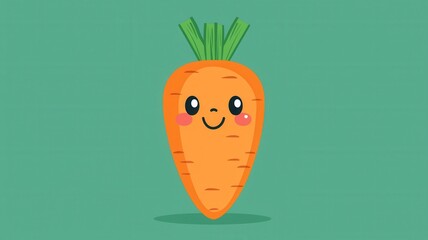 Adorable Cartoon Carrot Character Happy Vegetable Illustration Cute Food Design