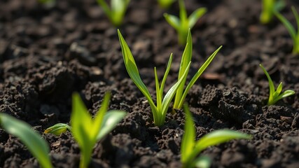 Fresh Growth Emerging From Rich Soil
