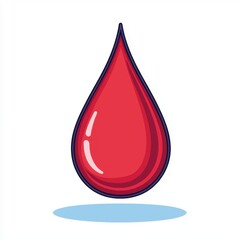 Obraz premium Single Red Blood Drop Illustration Medical Healthcare Symbol Donation Icon