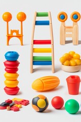 Colorful Collection of Playful Children's Toys for Creative and Educational Play