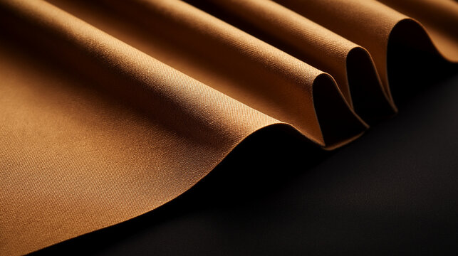 Elegante, beige Satinoberfl&auml;che mit weichen Falten und glatter Textur

