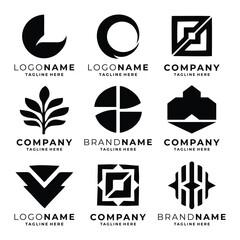 Set of modern logo template vector