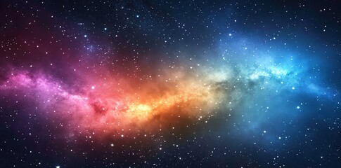 Naklejka premium Cosmic Nebula Wallpaper Vibrant Galaxy Starscape Image