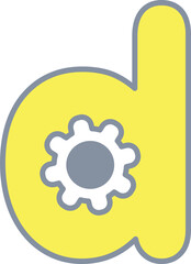 d alphabet robot gear font