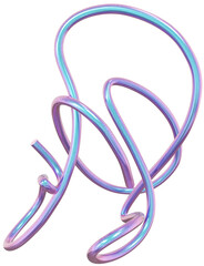 3d holographic shape, iridescent chrome fluid abstract form