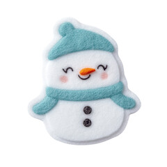 Fototapeta premium Cute plush snowman with a friendly smile, perfect for winter decorations.