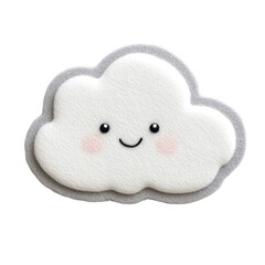 Cute smiling cloud illustration perfect for children's designs and cheerful themes.