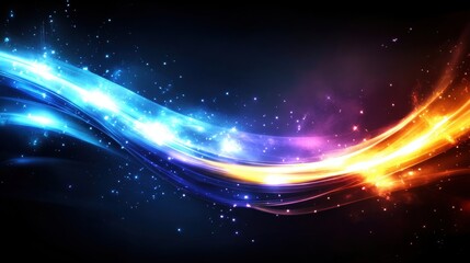 Obraz premium Abstract Glowing Waves Background With Blue Orange And Purple Lights