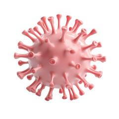 Obraz premium Detailed 3D rendering of a virus, emphasizing structure and features in vibrant colors., isolated on a transparent background.