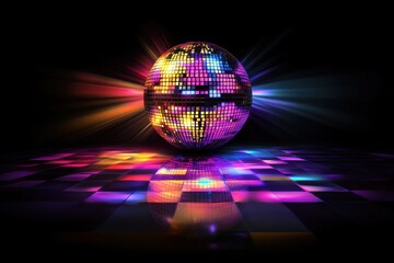 Obraz premium Disco Ball Night Club Lights Reflection