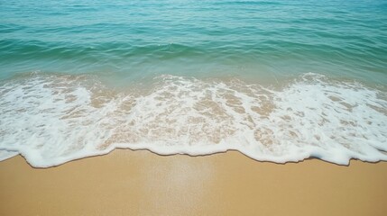 Soft Ocean Waves Crashing on Sandy Beach Summer Vacation Idyllic Seascape