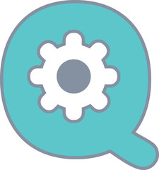 uppercase q alphabet robot gear font