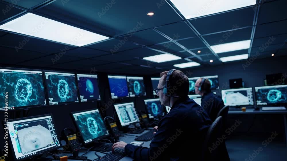 Leinwandbilder exploring advanced holographic displays and futuristic vfx in a high-tech control room environment