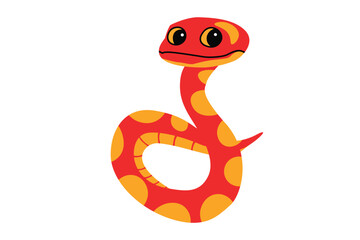 Fototapeta premium Friendly Snake with a Red and Yellow Pattern