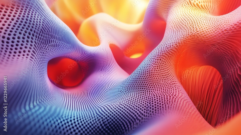 Poster dynamic abstract 3d background vibrant colors and intricate textures blending seamlessly into a cont