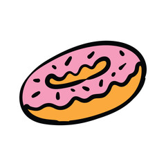 donut valentine day doodle illustration hand drawn