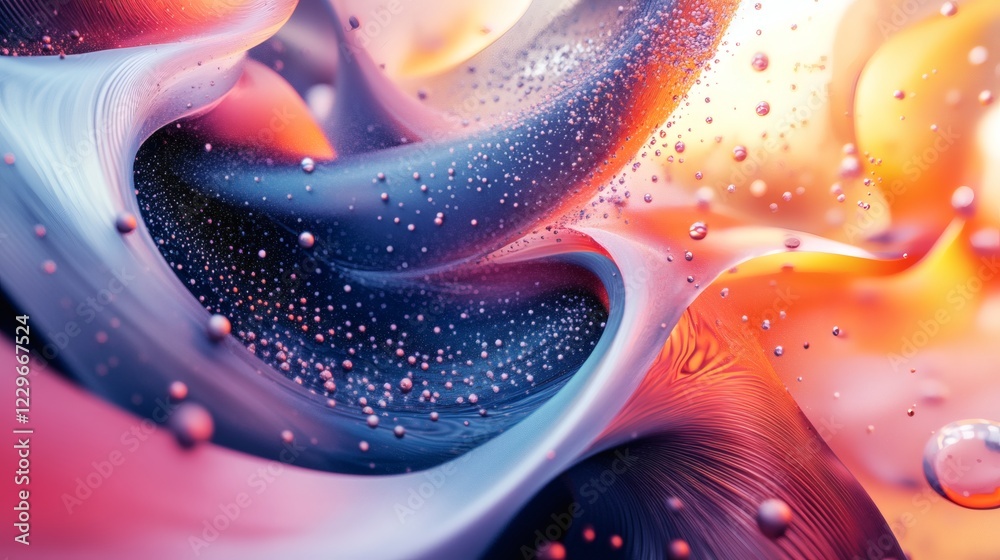 Fototapete dynamic abstract art design 3d elements and smooth gradients featuring intricate patterns and a futu