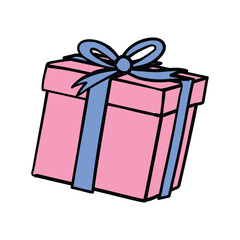 gift box valentine day doodle illustration hand drawn