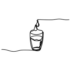 continuous line drawing water drop on glass water