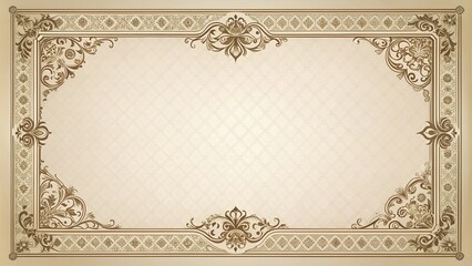Elegant Ornate Frame with Vintage Floral Design and Detailed Border for Luxurious Invitation or Certificate