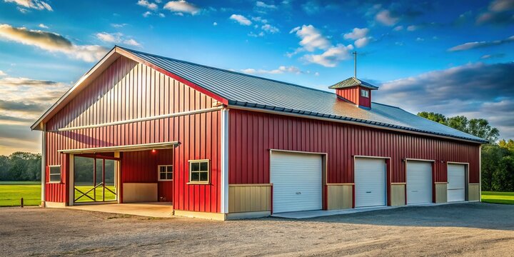 Minimalist Post Frame Barn: Metal Siding, Concrete Floor, Heavy Beams