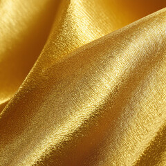 Golden silk, satin close up. Fabric texture