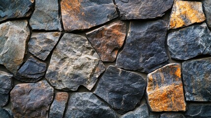 Close-up view of a stunning stone wall, showcasing the beauty of natural textures and patterns.