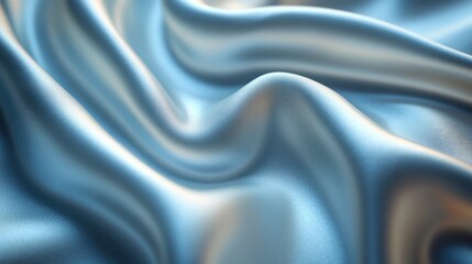 Obraz premium Smooth, flowing light blue silk fabric with elegant waves and soft sheen.