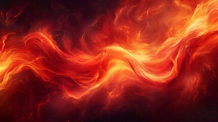 Fiery tendrils of flame swirling intertwining in a powerful dynamic effect with rich shades of red and orange creating an intense abstract fire illustration material