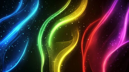 Stunning Abstract Colorful Glowing Lines and Patterns Graphic Design