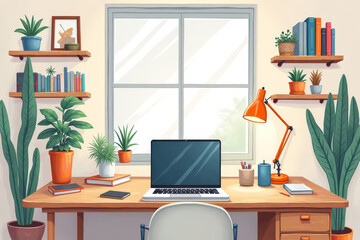 Creative Home Office Nook Representing Inspiring Work Environment