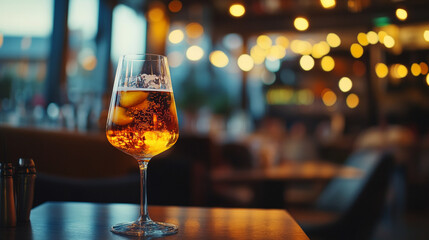 Golden Hour Drinks Delightful Alcoholic Beverage Refreshing Summer Cocktail Bar Night Pub Blur Party