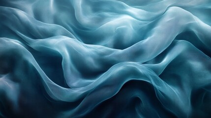 Fototapeta premium Flowing dark teal charcoal gray abstract background with a grainy noise texture creating a visually striking and textured wallpaper or header