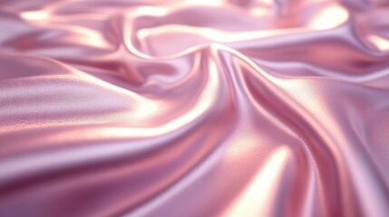 Obraz premium Pink Satin Fabric Draped Texture Background, Soft Rose Gold Light, Elegant Smooth Surface Close Up