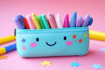 A cute and colorful collection of kawaii stationery items
