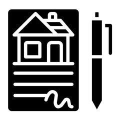 Vector Design House Contract Icon Style