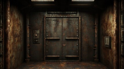 A deep, oxidized metal background with patches of rust and scratches, perfect for creating a raw, industrial-inspired design