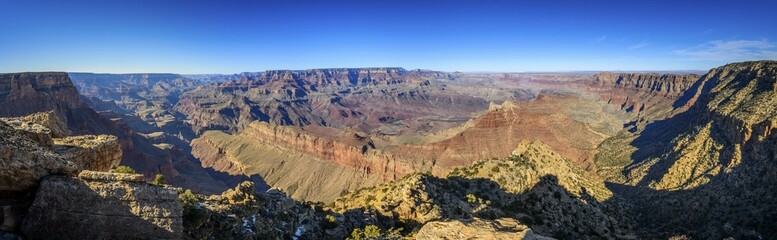 Canyon landscape, gorge of the Grand Canyon, Colorado River, eroded rock landscape, South Rim,...