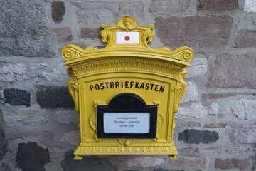 Post mailbox at Wernigerode Castle, Wernigerode, Saxony-Anhalt, Germany Castle