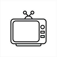 Naklejka premium Television Line Icons Design Elements Illustration