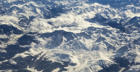 Fototapeta premium Néouvielle National Nature Reserve, covered with snow, Pyrenees, France, Europe