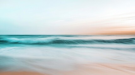 Obraz premium Serene Coastal Sunset: A Tranquil Ocean Scene