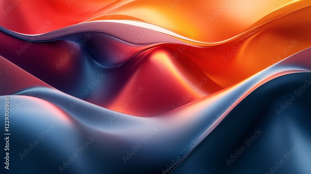 Poster futuristic 3d background smooth flowing lines and rich color gradients creating a striking abstract 