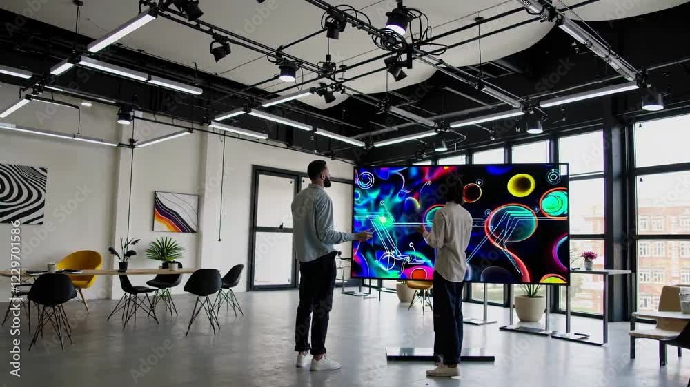 Leinwandbilder exploring holographic vfx and hud designs in a modern workspace with interactive displays