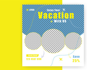 TRAVEL TOUR SOCIAL MEDIA POST BANNER TEMPLATE DESIGN
