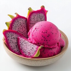 scoop of dragon fruit sorbet  ice cream