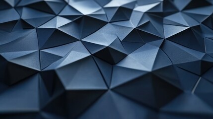 Fototapeta premium Abstract dark blue low-poly background.